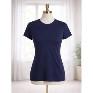 Coolibar Navy Blue Morada Everyday Short Sleeve T-shirt Tee UV Sun Protection L
